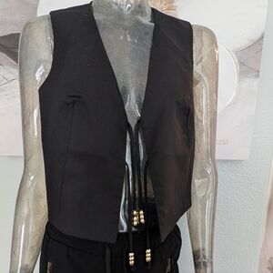 Emerson Lang Young Contemporary Lined With Beaded Tie Closure Vest Medium Nwt❤️